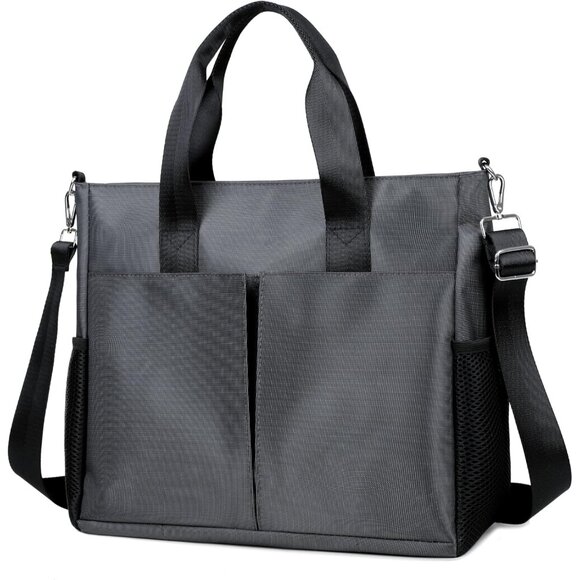 Oxford Canvas Tote Bag for Women & Men Large Waterproof Travel Work Bag with Mul - Picture 1 of 7